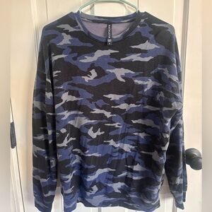 Athleta Navy, Gray & Black Camo Pullover